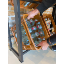 Metal beverage crate rack for storing 3 soda crates  39x30x140cm