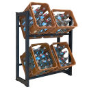 Metal beverage crate rack for storing 4 soda crates...