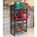 Metal beverage crate rack for storing 6 soda crates  71x30x140cm
