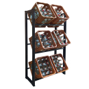 Metal beverage crate rack for storing 6 soda crates  71x30x140cm