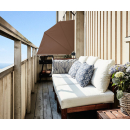 Sichtschutz Fächer 140 x 140 cm EASY MOUNT Beigegrau Balkon Trennwand Windschutz Sonnenschutz