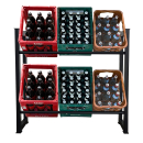 Metal beverage crate rack for storing 6 soda crates...