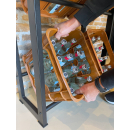 Metal beverage crate rack for storing 6 soda crates 104x30x90cm