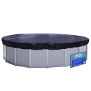 Winter Swimming Pool Cover Oval 200g/m² for Poolsize 650x420cm Tarpaulin dimension 730x500cm Black