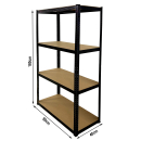 Heavy-duty shelf 90x40x180 cm, free-standing shelf for...