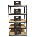 Schwerlast Lagerregal 90x60x180cm 5 Böden Standregal für Garage Werkstatt Haushalt Keller