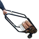 Kaminholztrolley mit 2 Rollen Metall stabil Ständer Stahl Brennholzwagen