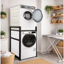 Washing machine shelf 74x65x111cm black | Storage rack for washing machine and dryer stacked | Bathroom stand shelf laundry cabinet basement