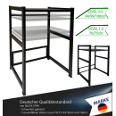 Washing machine shelf 74x65x111cm black | Storage rack for washing machine and dryer stacked | Bathroom stand shelf laundry cabinet basement