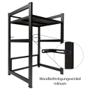 Washing machine shelf 74x65x111cm black | Storage rack for washing machine and dryer stacked | Bathroom stand shelf laundry cabinet basement