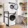 Washing machine shelf 74x65x111cm black | Storage rack for washing machine and dryer stacked | Bathroom stand shelf laundry cabinet basement