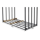 Metall Kaminholzregal Außen 185 x 100 x 185 cm, Basic - 30 mm Stahlprofil, Anthrazit, Wetterfest, Kapazität 3,5 m³ (5 SRM), XXXL Garten Kaminholzunterstand Stapelhilfe