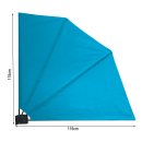 Balkonfächer 115 x 115 cm Horizon Blue, Easy Mount Wandplatte, Balkon Sichtschutz Fächer Blickdicht, Windschutz Trennwand Wetterfest