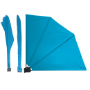 Balkonfächer 115 x 115 cm Horizon Blue, Easy Mount Wandplatte, Balkon Sichtschutz Fächer Blickdicht, Windschutz Trennwand Wetterfest