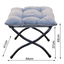 Folding Footstool Footrest Ottoman with Metal Legs, Removable Padded Seat