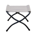 Folding Footstool Footrest Ottoman with Metal Legs, Removable Padded Seat