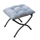 Folding Footstool Footrest Ottoman with Metal Legs, Removable Padded Seat