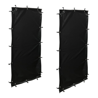 Wetterschutz Set Seitlich 98 x 148 cm, 2 Seiten für Kaminholzregal T/H 100 x 185 cm, Polyester Schwarz