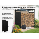Wetterschutz Set Seitlich 98 x 148 cm, 2 Seiten für Kaminholzregal T/H 100 x 185 cm, Polyester Schwarz