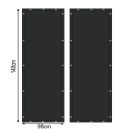 Wetterschutz Set Seitlich 98 x 148 cm, 2 Seiten für Kaminholzregal T/H 100 x 185 cm, Polyester Schwarz