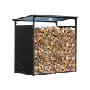 Wetterschutz Set Seitlich 98 x 148 cm, 2 Seiten für Kaminholzregal T/H 100 x 185 cm, Polyester Schwarz