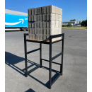 Metal washing machine shelf 74x65x111cm with pull-out tray matt black Standing shelf bathroom storage tumble dryer