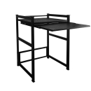 Metal washing machine shelf 74x65x111cm with pull-out tray matt black Standing shelf bathroom storage tumble dryer