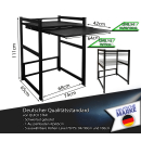 Metal washing machine shelf 74x65x111cm with pull-out tray matt black Standing shelf bathroom storage tumble dryer