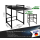 Metal washing machine shelf 74x65x111cm with pull-out tray matt black Standing shelf bathroom storage tumble dryer