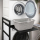 Metal washing machine shelf 74x65x111cm with pull-out tray matt black Standing shelf bathroom storage tumble dryer