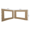 2 Side Panels with PE Window 300x195cm Beige for Gazebo 3x3m