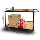 Tischwagen 99x60cm H102cm für Garage Werkstatt Lager Massiv Rolltisch Lagerwagen Plattformwagen Handwagen