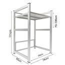Washing machine shelf 74x65x111cm white| Storage rack for washing machine and dryer stacked | Bathroom stand shelf laundry cabinet basement