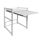 Metal washing machine shelf 74x65x111cm with pull-out tray white Standing shelf bathroom storage tumble dryer