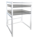 Metal washing machine shelf 74x65x111cm with pull-out tray white Standing shelf bathroom storage tumble dryer