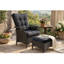 Kissen Auflage für Gartenstuhl 48 x 113 x 8 cm Anthrazit