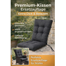 Kissen Auflage für Gartenstuhl 48 x 113 x 8 cm Anthrazit
