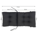 Kissen Auflage für Gartenstuhl 48 x 113 x 8 cm Anthrazit