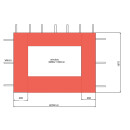 2 Side Panels with PE Window 300/400x195cm Orange-Red for Gazebo 3x4m
