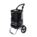Folding Aluminium Shopping Trolley 57L (48L + 9L Insulated) – Black – 30kg Load, 35×45×98cm – EVA Wheels Ø20.5cm – Foldable, Hand Truck & Shoulder Bag – Supermarket Hooks