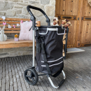 Folding Aluminium Shopping Trolley 57L (48L + 9L Insulated) – Black – 30kg Load, 35×45×98cm – EVA Wheels Ø20.5cm – Foldable, Hand Truck & Shoulder Bag – Supermarket Hooks