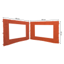 2 Side Panels with PE Window 300x195cm Orange-Red for Gazebo 3x3m