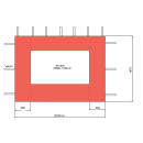 2 Side Panels with PE Window 300x195cm Orange-Red for Gazebo 3x3m