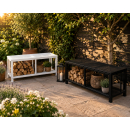 Metall Kaminholzregal Sitzbank 100 × 48 × 45 cm – Matt Schwarz, Industrial Design Holzlager SPA Bank Sitztruhe