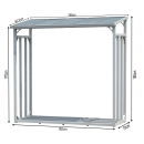Aluminium Kaminholzregal Außen 185 x 70 x 185 cm Mit Wetterschutz Transparent, Pro - 40 mm Aluprofil, Grau, Wetterfest, Kapazität 2,3 m³ (3,5 SRM), XXL Garten Kaminholzunterstand Stapelhilfe