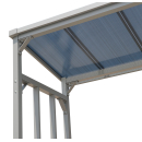 Aluminium Kaminholzregal Außen 185 x 70 x 185 cm Mit Wetterschutz Transparent, Pro - 40 mm Aluprofil, Grau, Wetterfest, Kapazität 2,3 m³ (3,5 SRM), XXL Garten Kaminholzunterstand Stapelhilfe