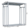 Aluminium Kaminholzregal Außen 185 x 70 x 185 cm Mit Wetterschutz Transparent, Pro - 40 mm Aluprofil, Grau, Wetterfest, Kapazität 2,3 m³ (3,5 SRM), XXL Garten Kaminholzunterstand Stapelhilfe