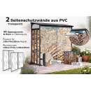 Aluminium Kaminholzregal Außen 130 x 70 x 185 cm Mit Wetterschutz Transparent, Pro - 40 mm Aluprofil, Grau, Wetterfest, Kapazität 1,6 m³ (2,5 SRM), L Garten Kaminholzunterstand Stapelhilfe