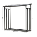Metall Kaminholzregal Außen 185 x 70 x 185 cm Mit Wetterschutz Transparent, Pro - 40 mm Stahlprofil, Anthrazit, Wetterfest, Kapazität 2,3 m³ (3,5 SRM), XXL Garten Kaminholzunterstand Stapelhilfe