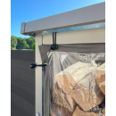 Metall Kaminholzregal Außen 185 x 70 x 185 cm Mit Wetterschutz Transparent, Pro - 40 mm Stahlprofil, Anthrazit, Wetterfest, Kapazität 2,3 m³ (3,5 SRM), XXL Garten Kaminholzunterstand Stapelhilfe